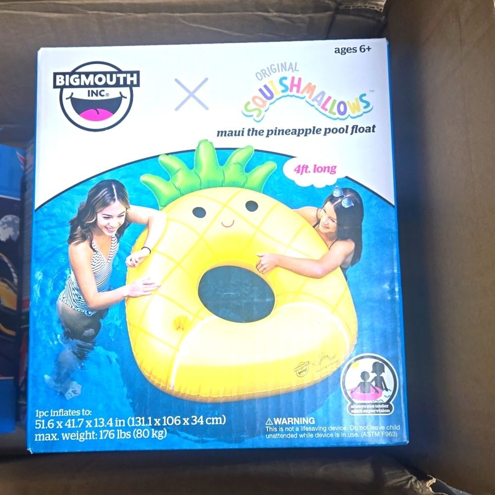 Squishmallow x Bigmouth inflatable pineapple pool float Maui the pineapple